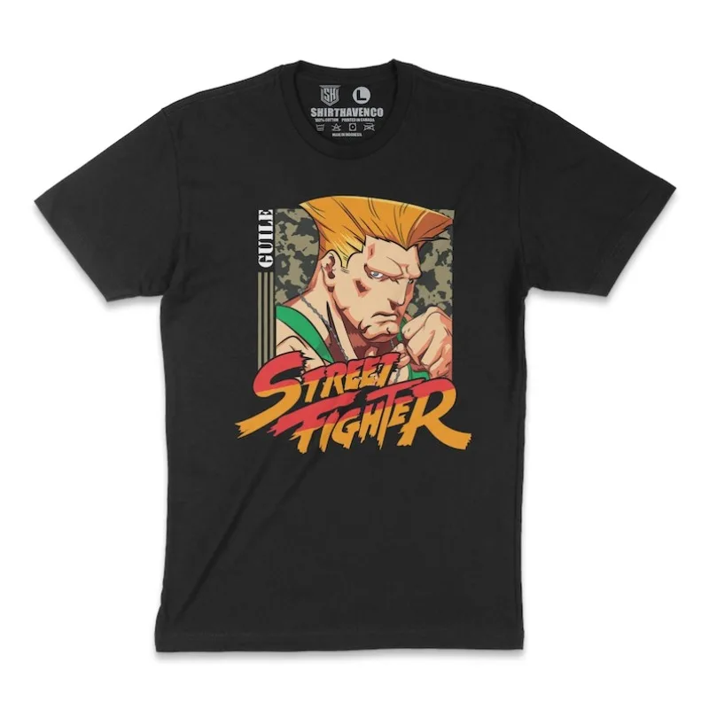 00012738 # A-Guile Camiseta Street Fighter Camiseta Retro Arcade Game Camisa USAF Fighter Camiseta gráfica 90s Capcom Gaming Gift Sonic Boom V