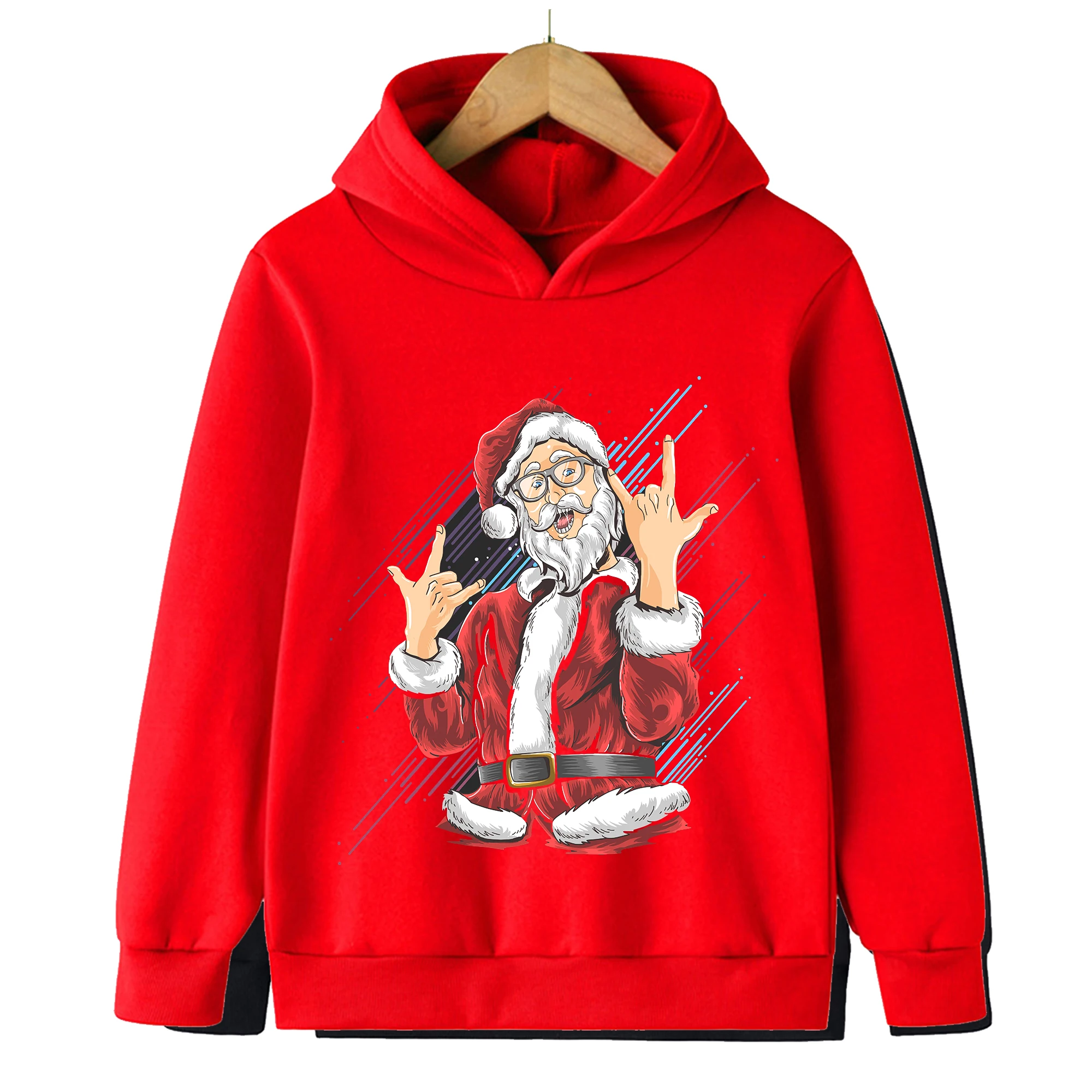 2026 عيد الميلاد البلوز قوي مضحك سانتا كلوز الاطفال البلوز بنين بنات هوديي سترة رياضية علوية عيد ميلاد سعيد #5