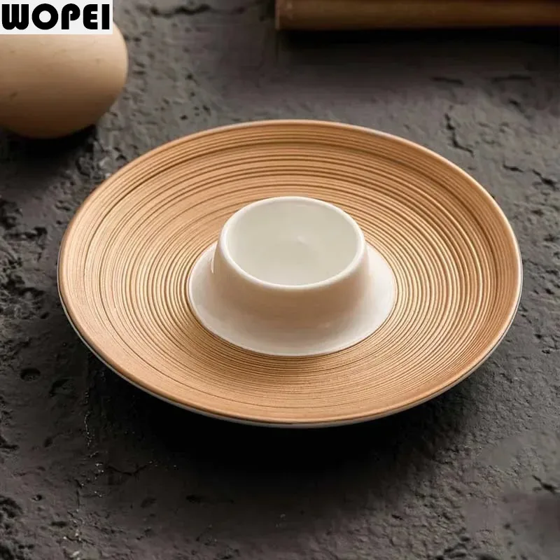 Brushed Ceramic Egg Tray Creative Sushi Dish Appetizer Plate Serving Plate Molecular Cuisine Display Plate Restaurant Utensils