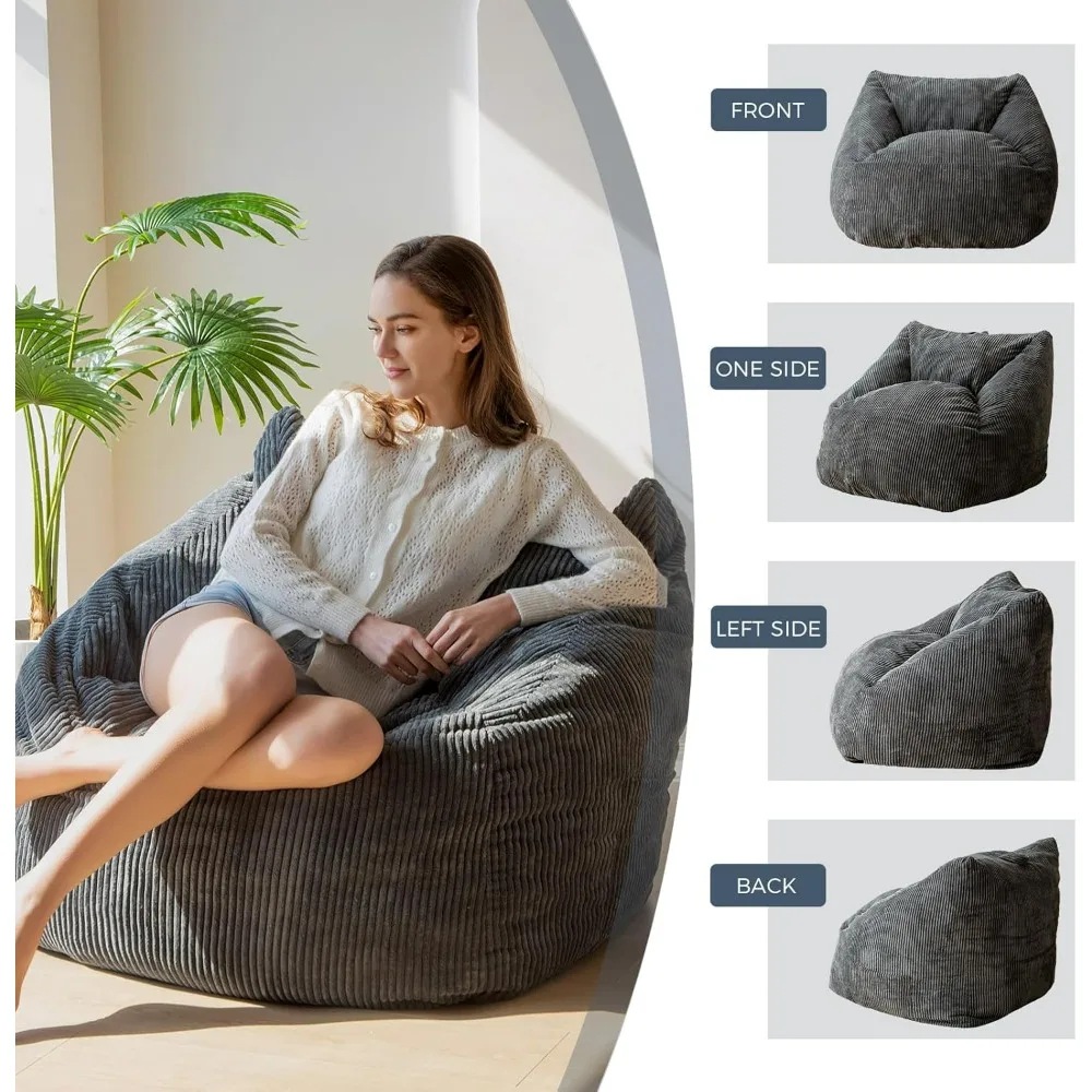 Bean Bag Chair, Floor Sofa with Handle, Bean Bag Chairs for Adults and Kids, Teens Living Room Bean Bag, Accent Sofa Chair