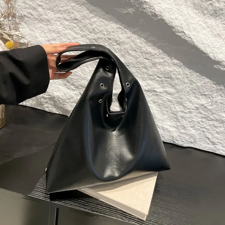 Versatile Advanced Sense Large Capacity PU Women's Shoulder Bags 2025 New Concise Light Luxury Solid Color Commute Tote Bag