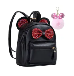 Disney minnie mouse  Cutest Toddler Sequin Bow Mouse Ears Bag Mini Traveling Shoulder Backpack for Teen Little Girls