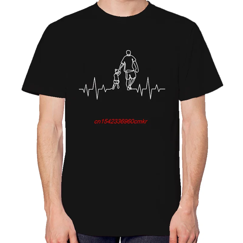 Father And Daughter Heartbeat Ekg Partner Funny Shirts Graphic Tee Fashion For Man New In Tops And T-Shirts Cotton T-Shirt