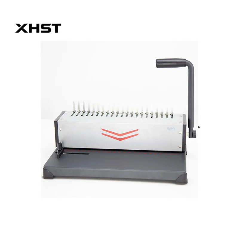 

Easy Binding of Rubber Ring/clip at a Time Punch 12 Sheets of Paper Contract File Office Using a Manual Binding Machine