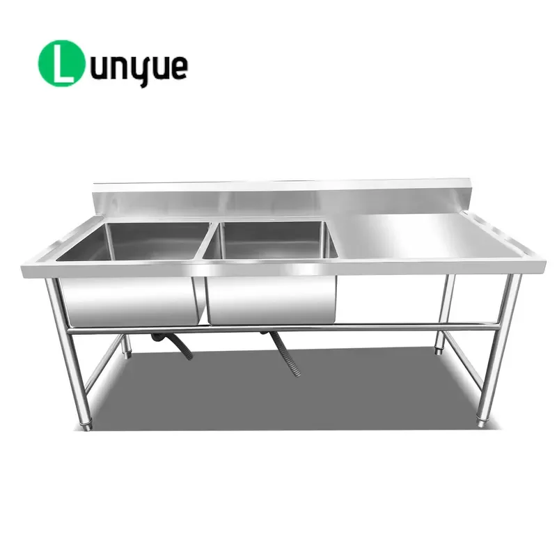 Hot Sale Stainless Steel Double Bowl Kitchen Sink Assembly With Table For Modern Home Kitchen Durable Rust Resistant Easy