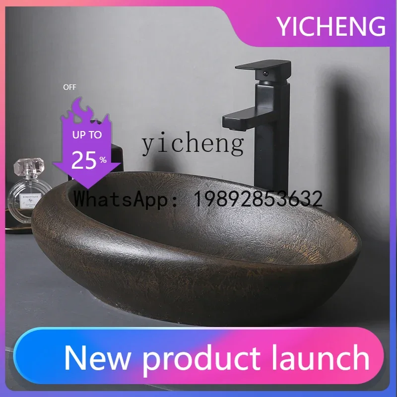 

LYY Nordic Table Basin Wash Inter-Platform Basin Small Oval Wash Basin Balcony Washbasin Pool