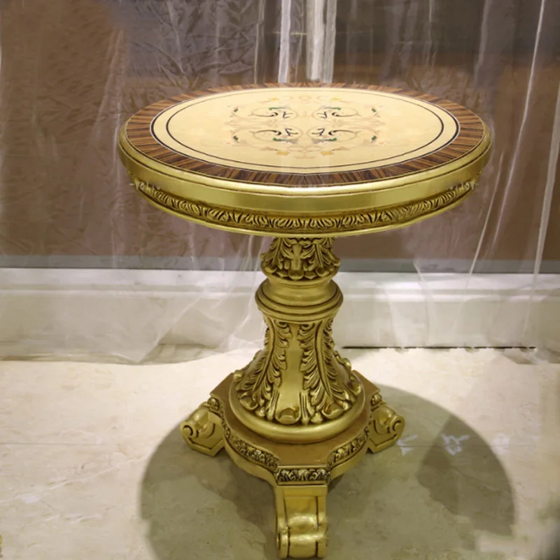 

Neoclassical leisure sofa rounded edge French peach blossom core wood carving flower furniture