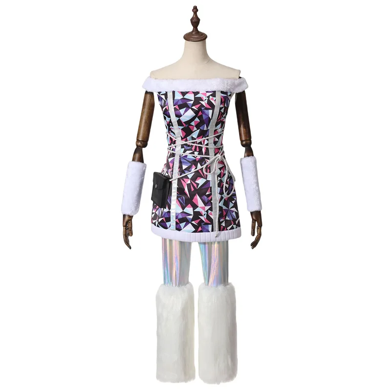 فستان تنكري للبالغين من Monster High Abbey Bominable، حقيبة جوارب، مجموعة كاملة من الملحقات، بدلة كرنفال لحفلات الهالوين