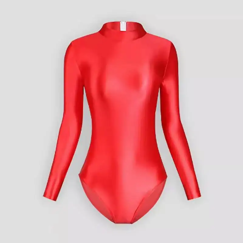 Body sportivo da palestra a maniche lunghe con cerniera, aderente, taglie forti, tuta sportiva da donna