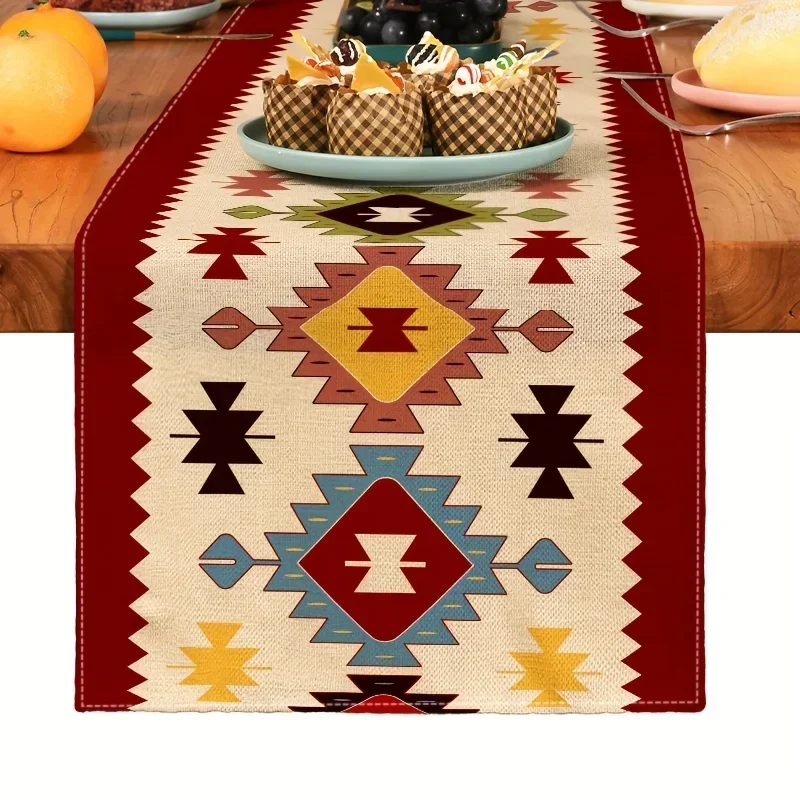 Bohemian Chic Linen Table Runners Dining Room Decor Durable Home Dining Table Runners Holiday Party Supplies Decorations Runner