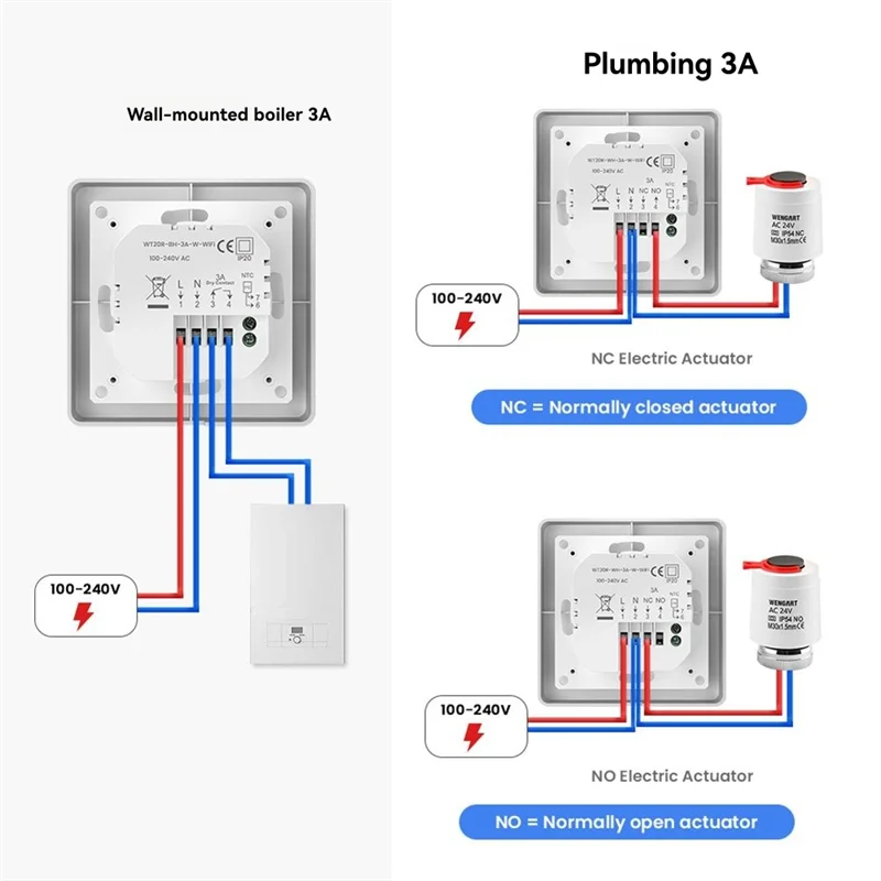B04C-Tuya Wifi Smart Thermostat Electric Heating Temperature Control Water Boiler Smart Knob Controller