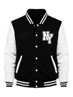Chaquetas de béisbol con estampado de letras artísticas de la ciudad de Nueva York para hombre, ropa informal suelta de lana, Jersey Y2K de moda, Tops informales para hombre