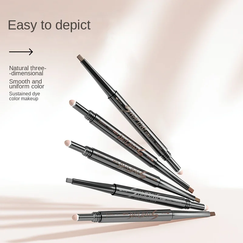 YY Double-Headed Eyebrow Pencil Double-Effect Machete Eyebrow Powder Female Natural Discoloration Resistant