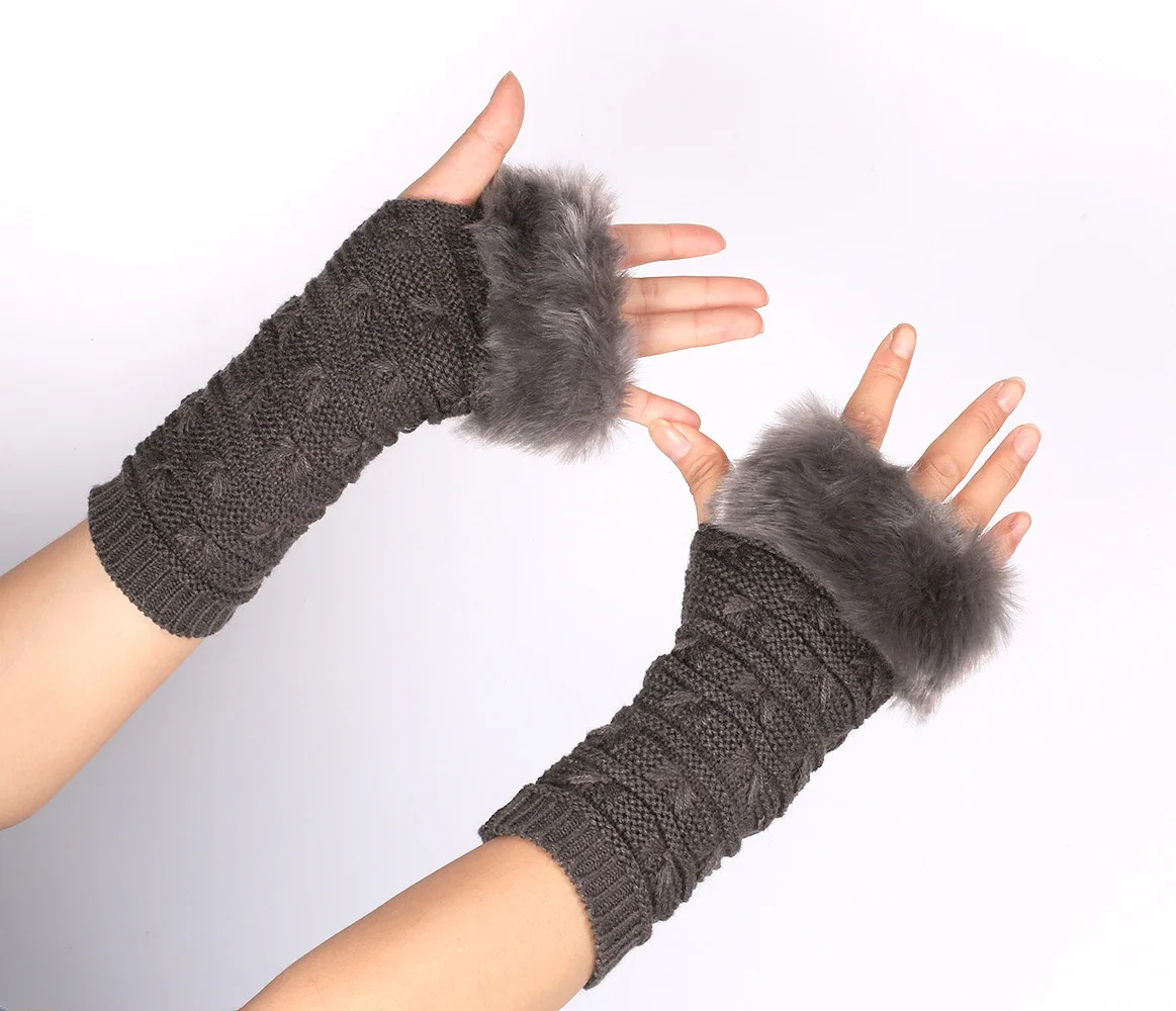 All-match Furry Sleeves Warm Arm Sleeves Knitted Arm Sleeve Simplicity Decorative Sleeve Clothing Accessories Hemp Gloves