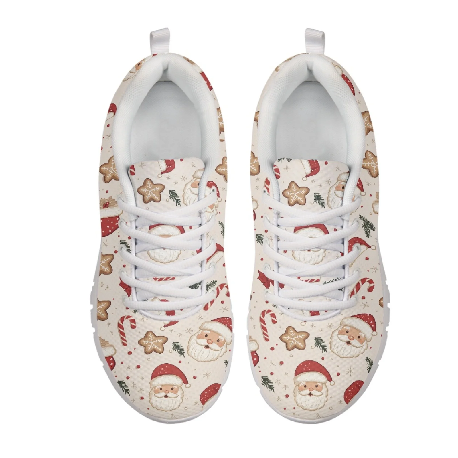 Coloranimal Santa Gingerbread Lightweight Running Sneakers for Women Mesh & EVA Sole Walking Mesh Sneakers for Hunting