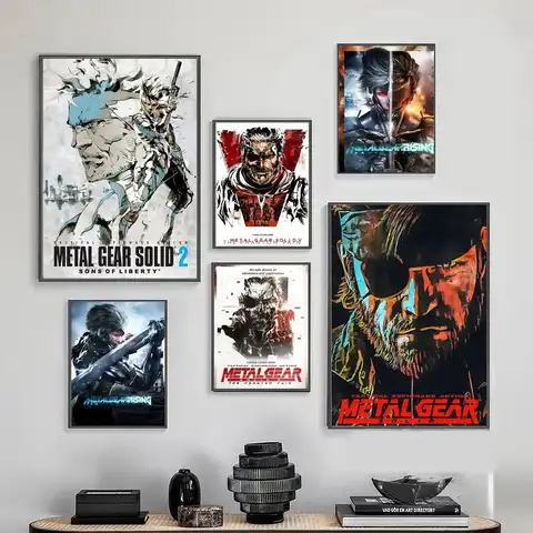 Metal Gear Solid MGS Self-adhesive Art Poster Decoracion Painting Wall Art White Kraft Paper Home Decor