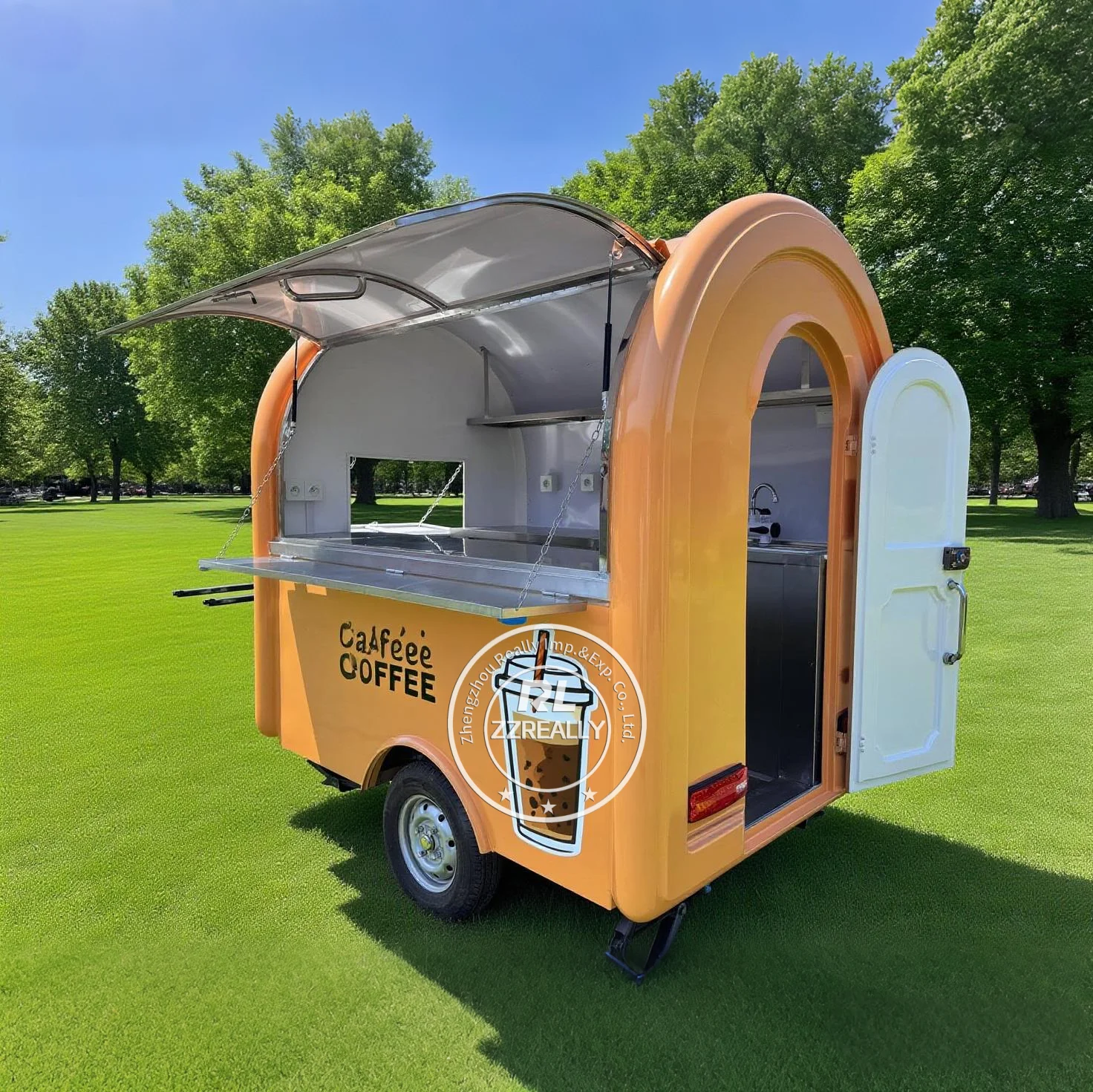 

Modern Style Food Truck Coffee Catering Mobile bar Concession Food Cart Stainless steel customization