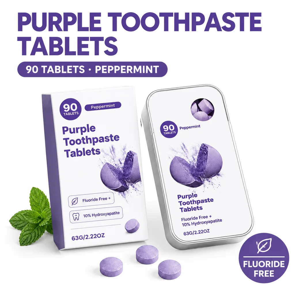 Baking Soda Chewable Toothpaste Tablets Oral Care Mint Fresh Breath Brightening Gentle Cleaning Tooth Coffee Tea Stain Removal