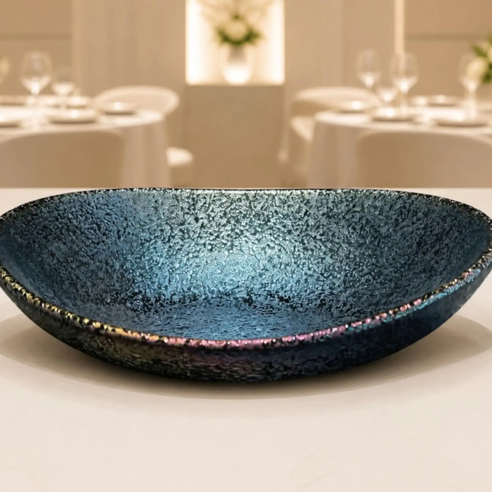 Ceramic Sashimi Serving Plate Fish Shape Artisan Decorative Tray for Sushi Display Large Seafood Platter Dish for Kitchen Table