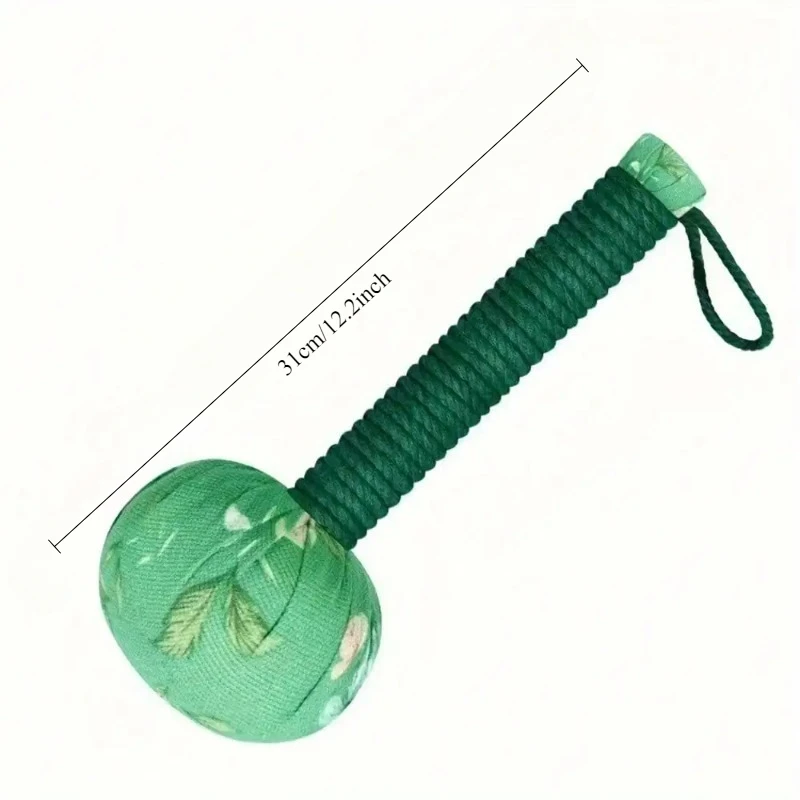 Long Handled mugwort Massage Hammer for Lymphatic Drainage - Manual Full Body & Back Relief, Stress Reduction, Nylon Material