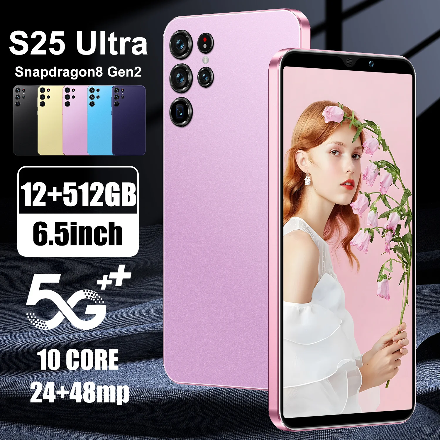 

New S25 Ultra 6.5HD Cellphones Global Version 4G 5G Original Smartphone Dual SIM Android 12 Cell Phone 4800mAh Mobile Phones