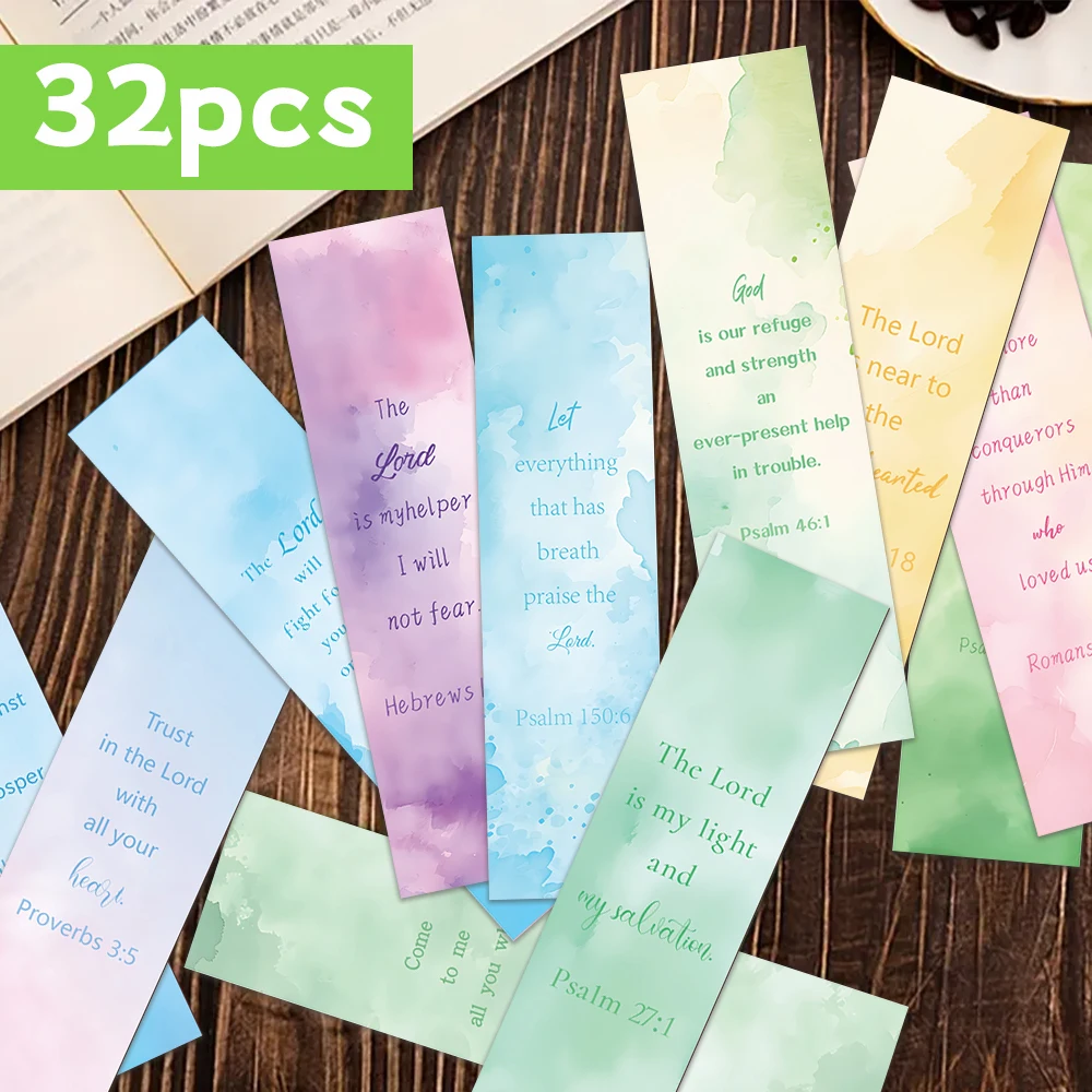 32pcs, Inspirational Bible Bookmarks / Christian Themes / DIY Reading Markers / Perfect for Students / Teachers and Book Lovers