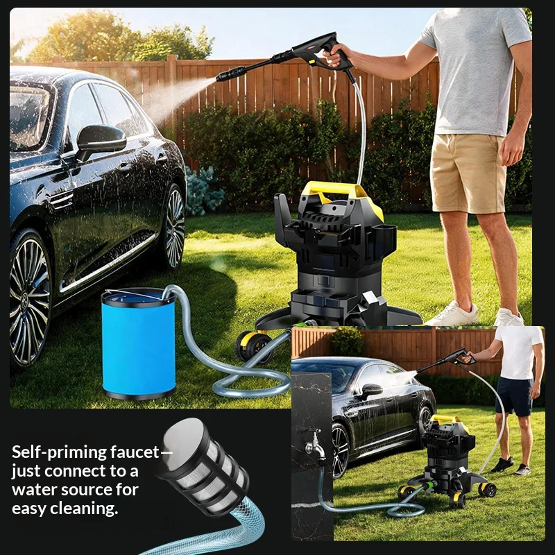 220v High-Pressure Washer, Car Washing Machine, Water Gun Cleaning Machine 고압세척기 220v 무선 고압 세척기 Akku Hochdruckreiniger 세차기 고압분사기