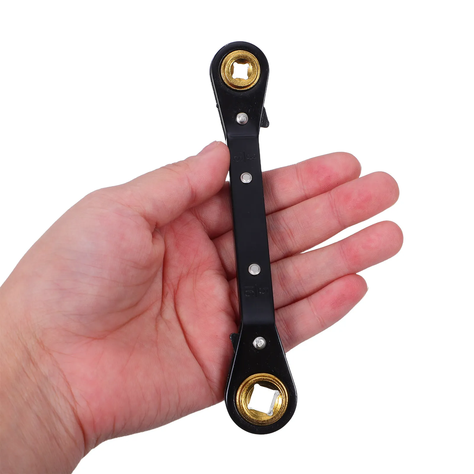 2Pcs Refrigeration Ratchet Wrench Set Curved Handle Dual Use Quick Release Air Conditioner Tool for Tight Spaces