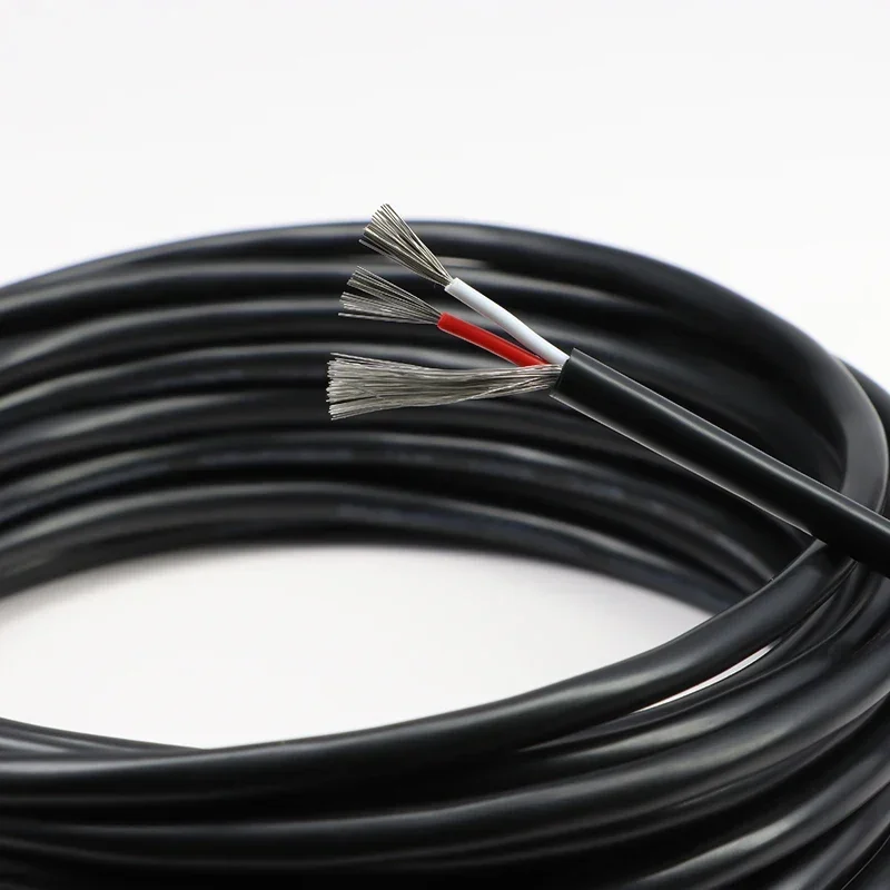 Black UL2547 PVC Shielded Wire  30 28 26 24 22 20 18 16AWG Signal Shielded Cable 2 3 4 5 6 7 8Cores Channel Audio Line 1-10M