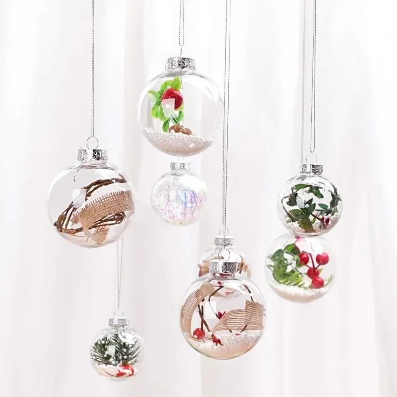 Transparent Hollow Plastic Christmas Ball Creative DIY Decorative Balls Room Decor Christmas Party Decorations for Home