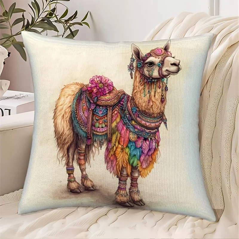 Boho Macaw Style Alpaca Pillow Cover Cushion Throw Pillow for Boho Chic Decor Home Accent