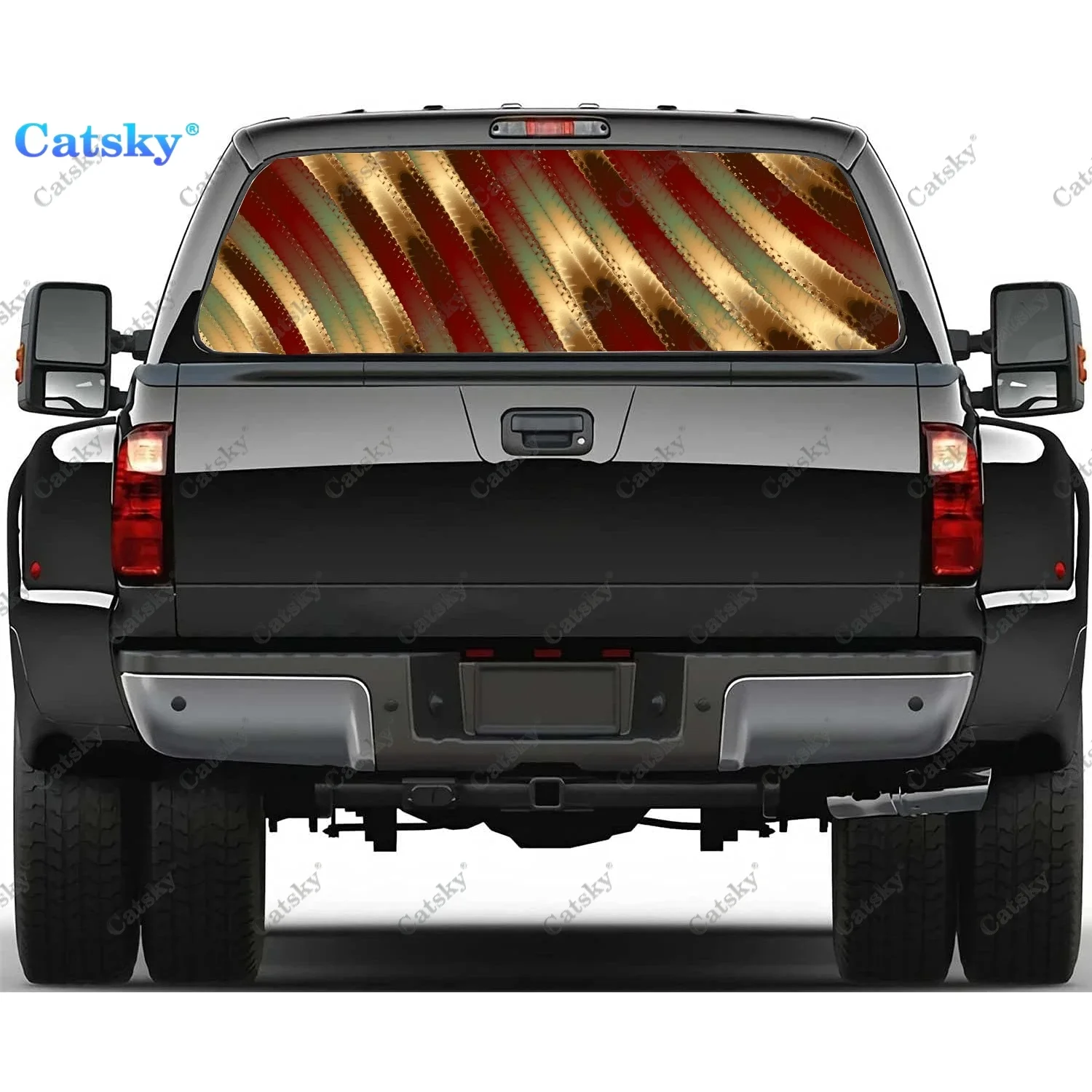 

Abstract - Fractal Rear Window Decals for Truck,Pickup Window Decal,Rear Window Tint Graphic Perforated Vinyl Truck Sticker