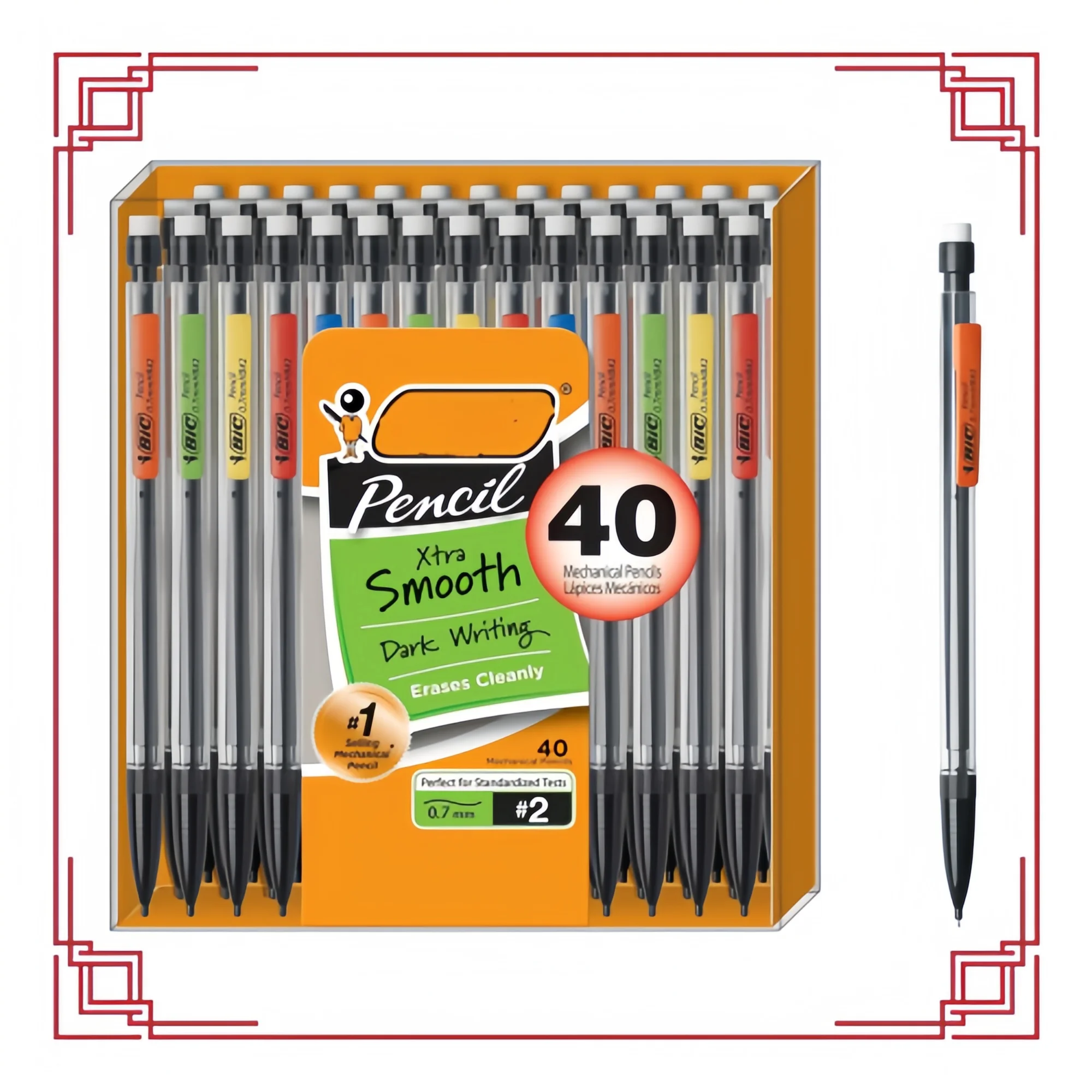 

Механический карандаш 0,7 мм, упаковка из 40 штук, многоразовый и выдвижной для использования в школе и офисе