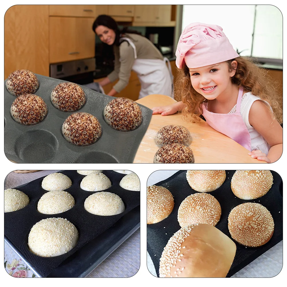 

Bread Mold Loaf Pan Burger Healthy Bun Silicone Mould Non-stick Cake DIY Biscuit