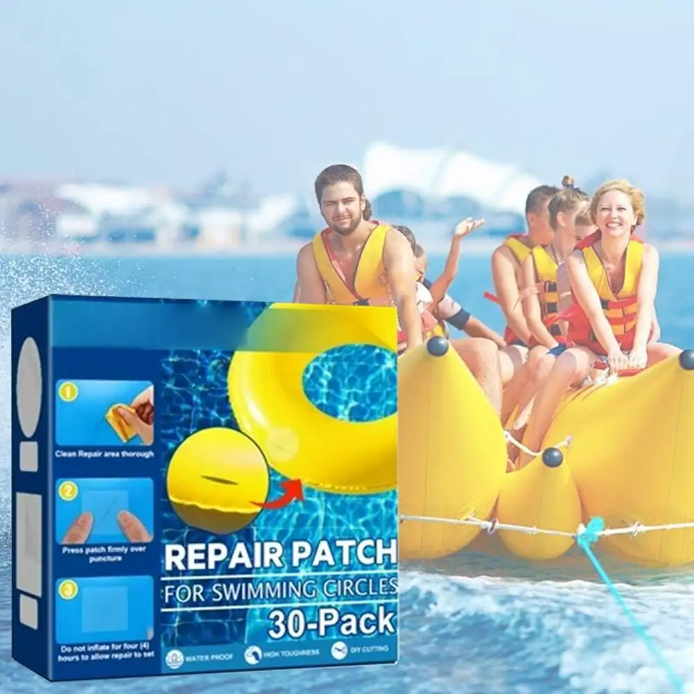 30Pcs/box 22g Swimming Ring Repair Patch Self-Adhesive Lining Patch Inflatable Floating Boat Waterproof Sealing Sticker
