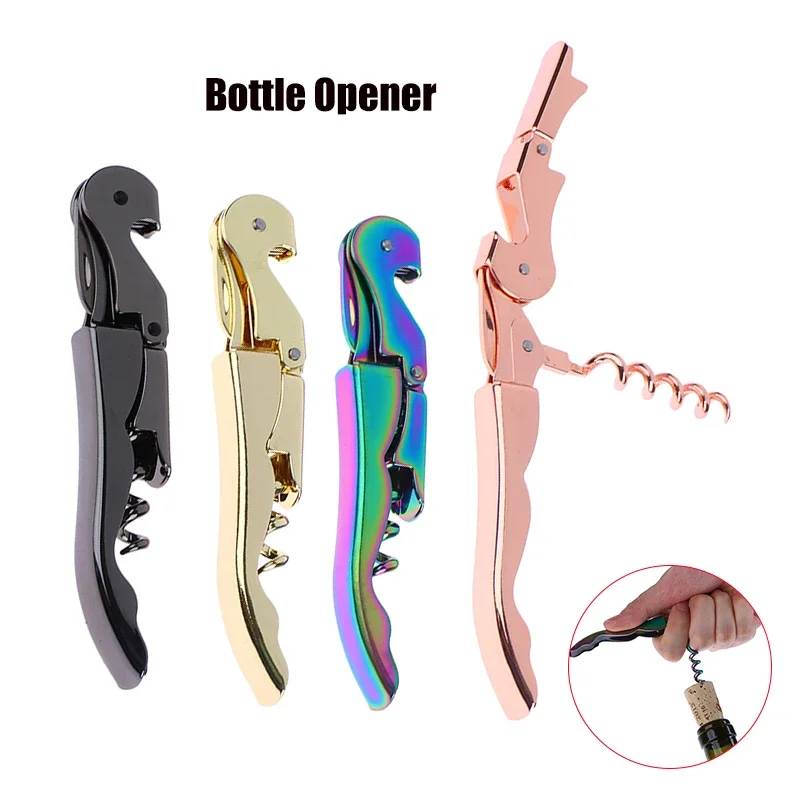 

Custom Stainless Steel Wine Opener Double Hinge Professional Waiter Beer Bottle Opener For Restaurant Waiters Or Bartenders