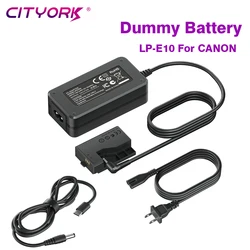 LP E10 Dummy Battery AC Adapter DC Coupler Power Supply Kit With Type-C for Canon 1500D 1300D 1200D Kiss 1100D 3000D X90 X80 X70