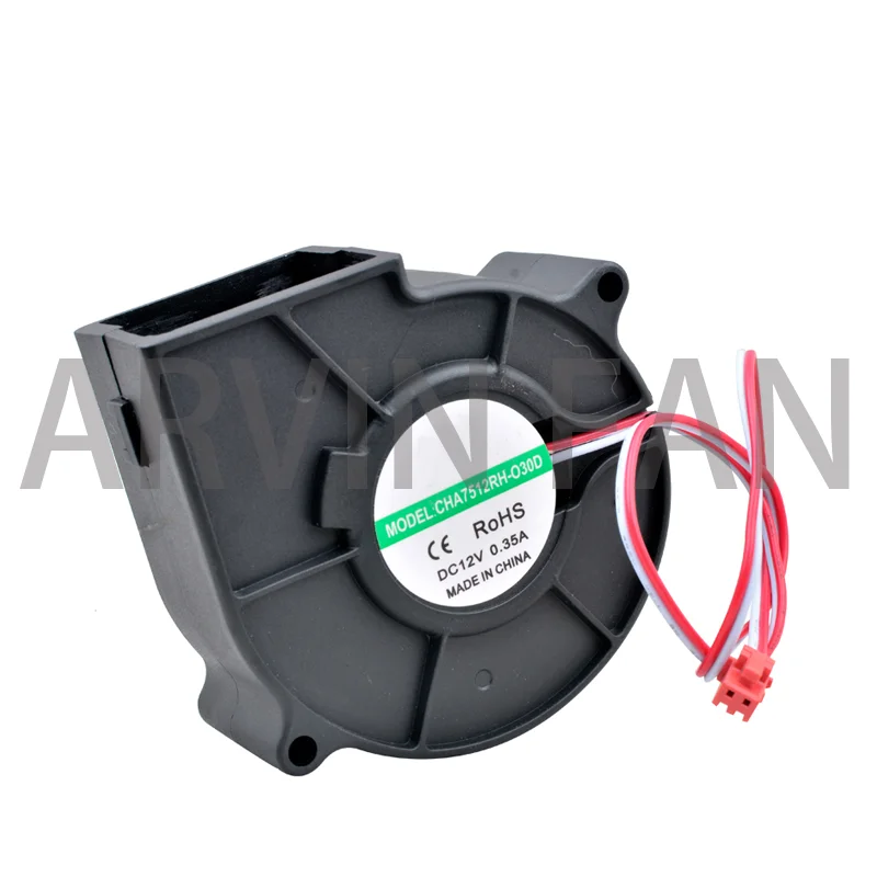 CHA7512RH-O30D 75mm Blower Fan 75x75x30mm DC12V 0.35A High Air Volume Centrifugal Turbo Blower For Humidifier Atomizer