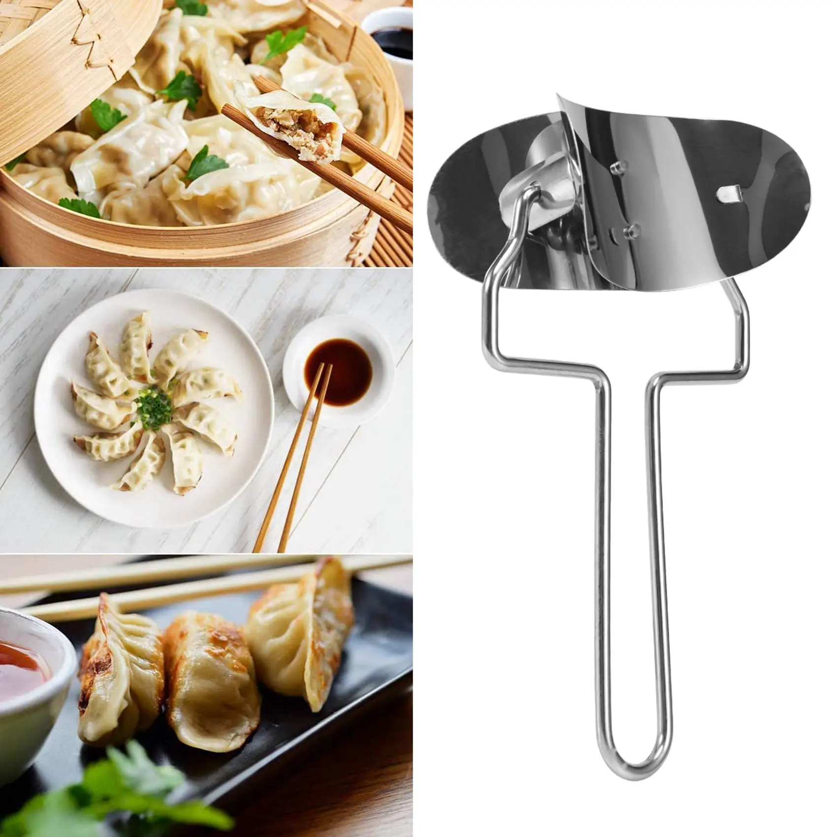 ABKW-Dumplings Maker 8 Pcs, Press Mold Set And Cutter For Chinese Wonton, Gyoza Skin Tools