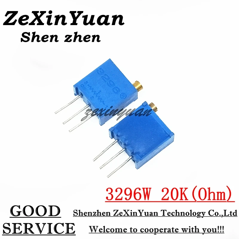 

100Pcs/lot 3296W-1-203LF 3296W 203 20k ohm Top regulation Multiturn Trimmer Potentiometer High Precision Variable Resistor