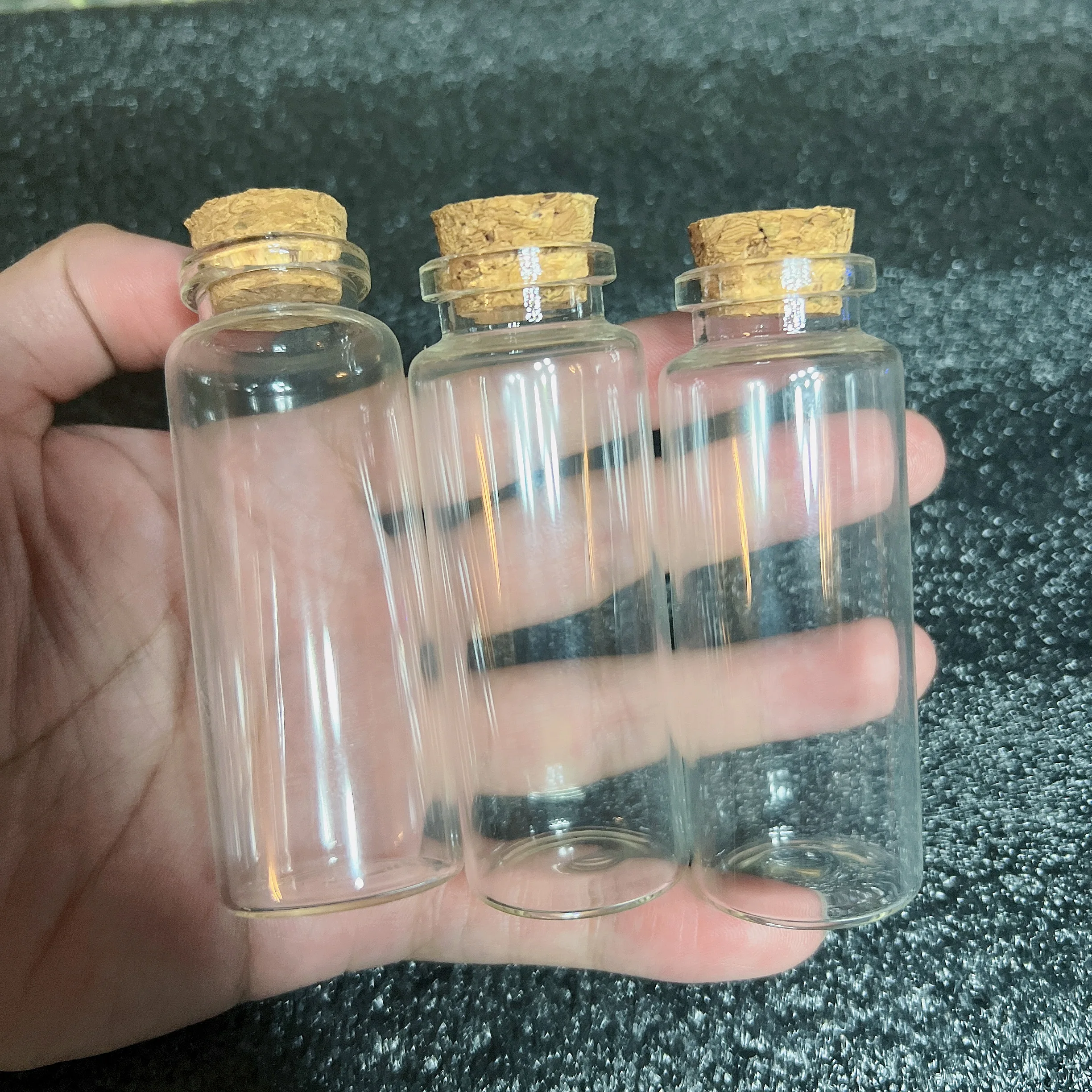 15 Pcs Glass Jars 16*30*80mm 40ml Glass bottle Test Tubes With Cork Stopper Wishing Bottles for Art DIY Crafts