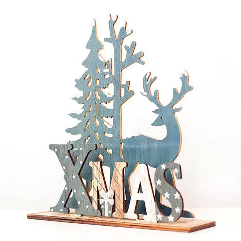 New Year 2023 Natural Wood Christmas Tree Ornament Wooden Pendant Xmas Gift Home Navidad 2024 Decor Noel New Year Decoration