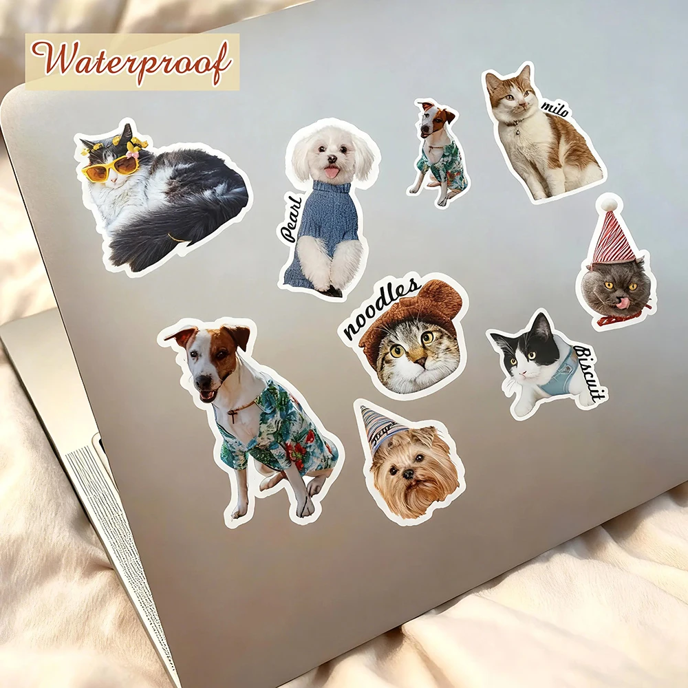 Pegatinas Personalizadas con Fotos de Mascotas (Perros y Gatos), Calcomanías de Vinilo Resistentes al Agua para Botellas de Agua, Computadoras Portátiles, Teléfonos, Maletas, Decoración del Hogar, Regalos