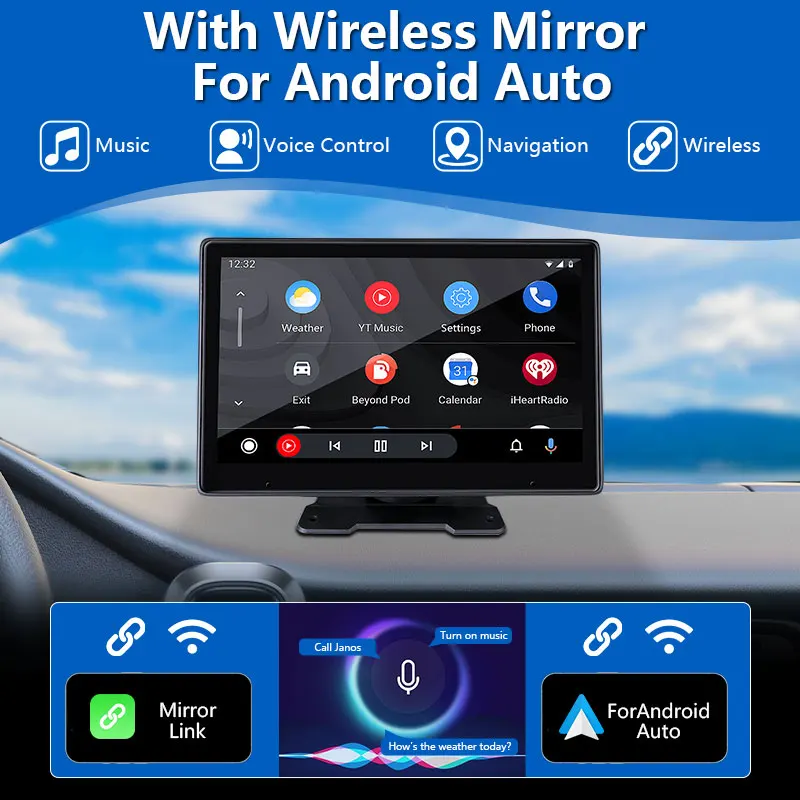 7 9 10 بوصة Carplay Car Smart Screen مشغل فيديو الوسائط المتعددة Carplay اللاسلكي Android Auto Car Radio for Android Apple Stereo