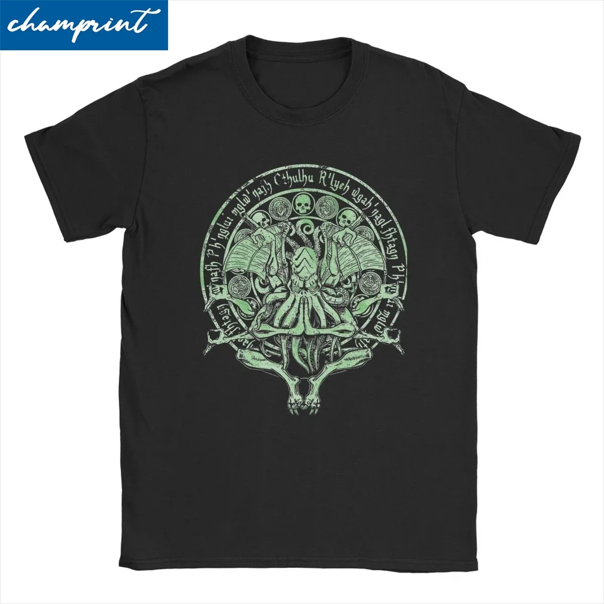 Cthulhu God Mythos Amor Arte T-shirt, 100% Algodão Vestuário, Manga Curta, Gola Redonda Tees, Tamanho Grande, Ídolo