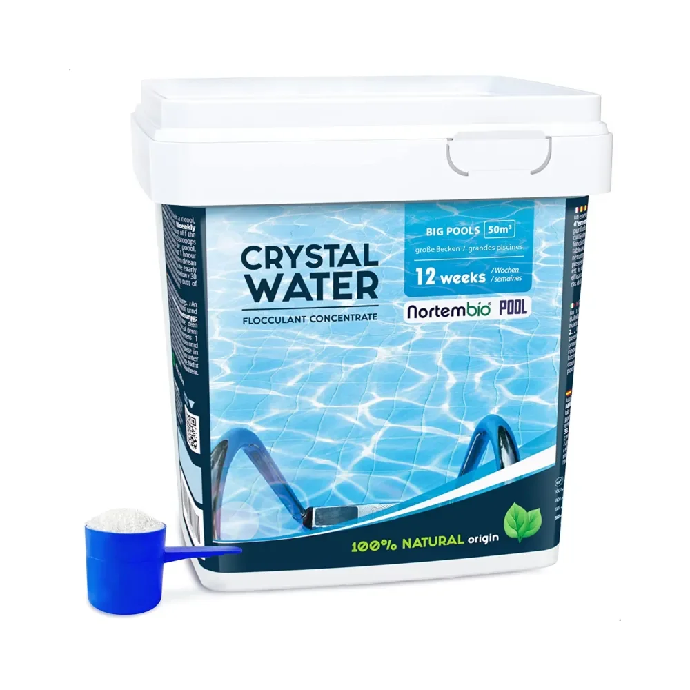 NORTEMBIO POOL Floculante Piscina Concentrado 12 Semanas | Clarificante Agua Piscinas Grandes, Spa | Limpieza Total y Eficaz | Compatible con Cloro, Sal y Antialgas | Sin Aluminio