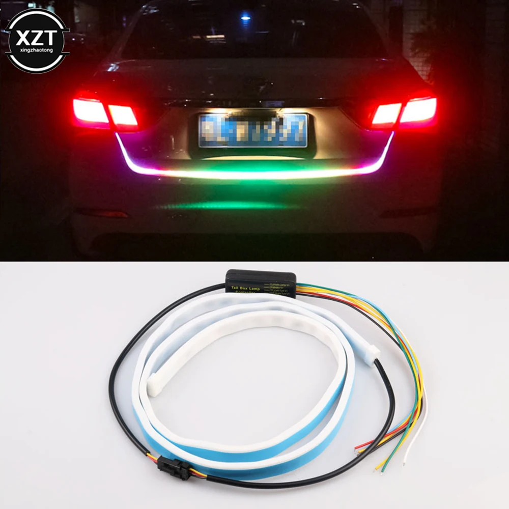 12VCar LED Tailbox Streamer Running Light Streamer Illusion Rear Box Light Strip Modification Dazzling Color Tailbox Light Multi