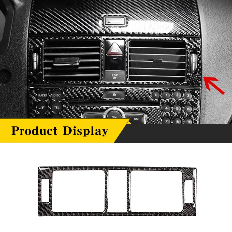 

Real Carbon Fiber Car Interior Accessories Central Air Conditioner Outlet Trim Frame For Mercedes-Benz C-Class W204 2007-2013