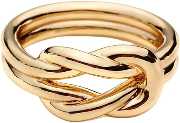 

Double Line Knot Silk Scarf Ring Brooch Clip for Women Girls Shawl Wrap Clasp Dress Accessories