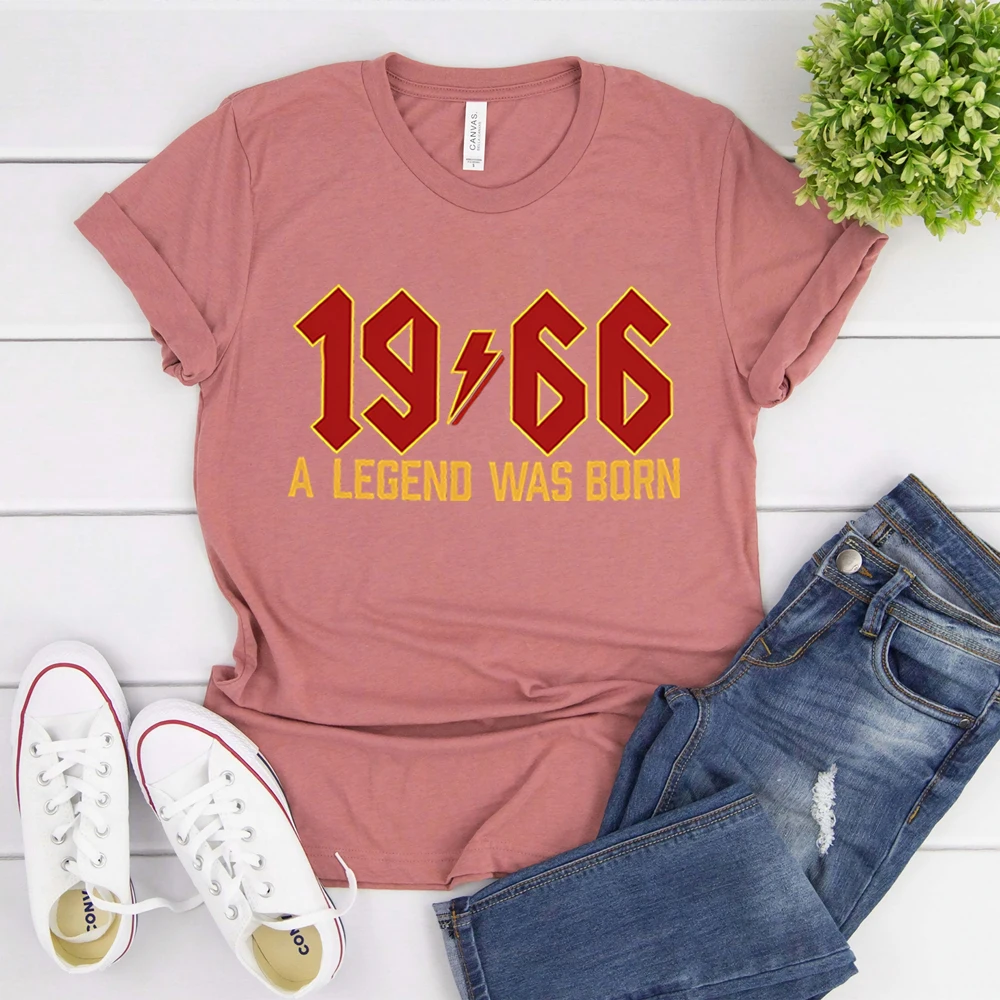 Cool 60th Birthday T-Shirt 1966 Legend Retro Rocker Tee Retro 2026 Sixtieth Birthday Shirt Short Sleeve Top Gift for Him or Her - view 5